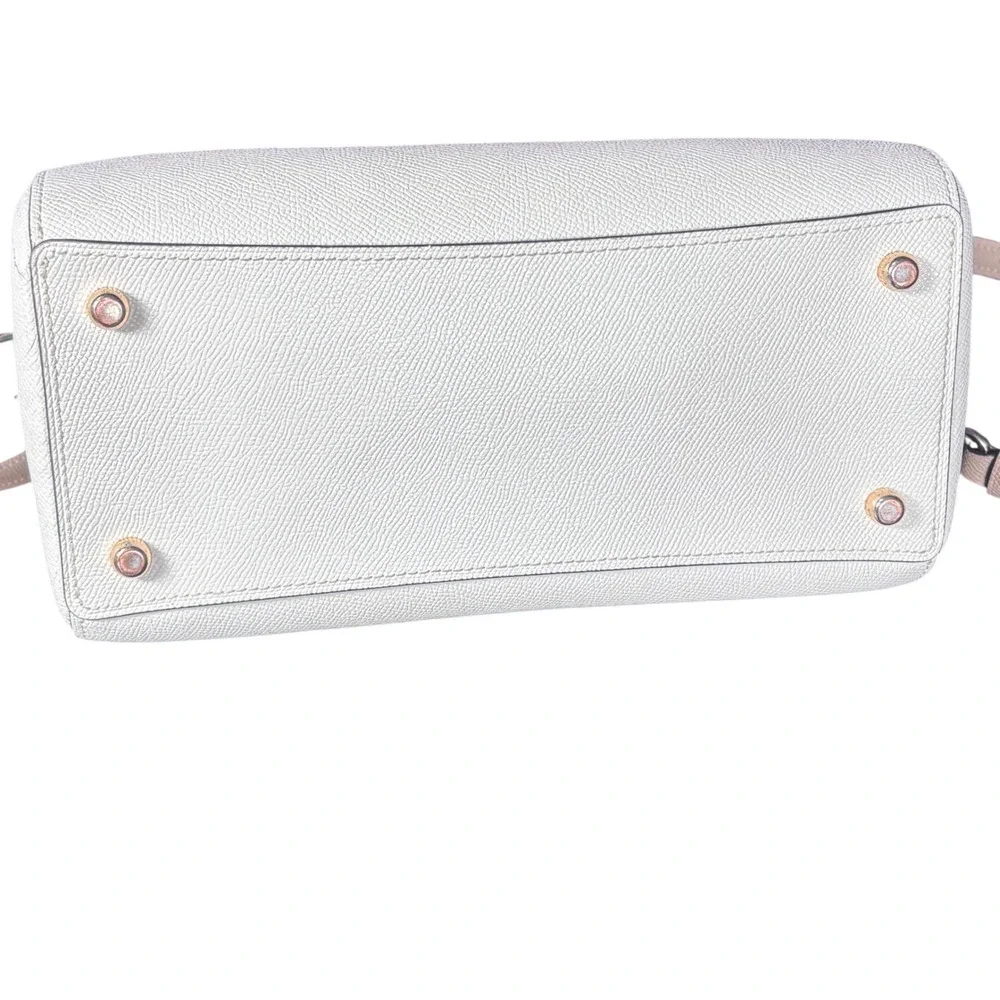Coach Rowan Colorblock Satchel Purse Wallet Set White Chalk Purple Teal Leather
